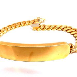 Curb Link ID Tag Bracelet 18kt 8 inch 50.5 Grams